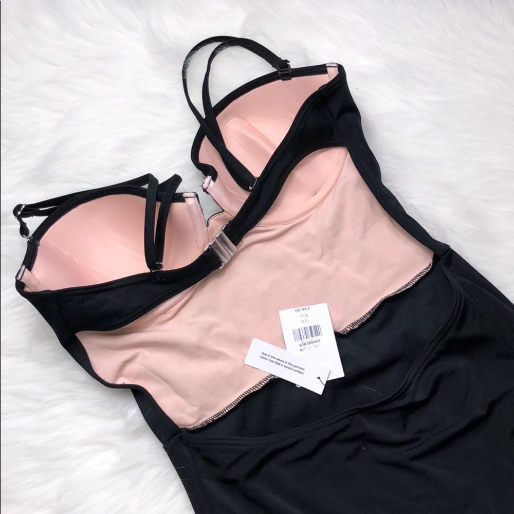 TOPSHOP BLACK PUSH UP BRA ONE PIECE SWIMSUIT 6 - Picture 4 of 6